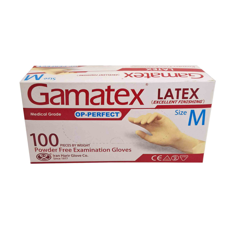 دستکش لاتکس بدون پودر Gamatex